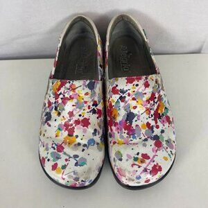 Alegria Keli Pollack Paint Splatter Slip On Clog Women's 38 or 8.